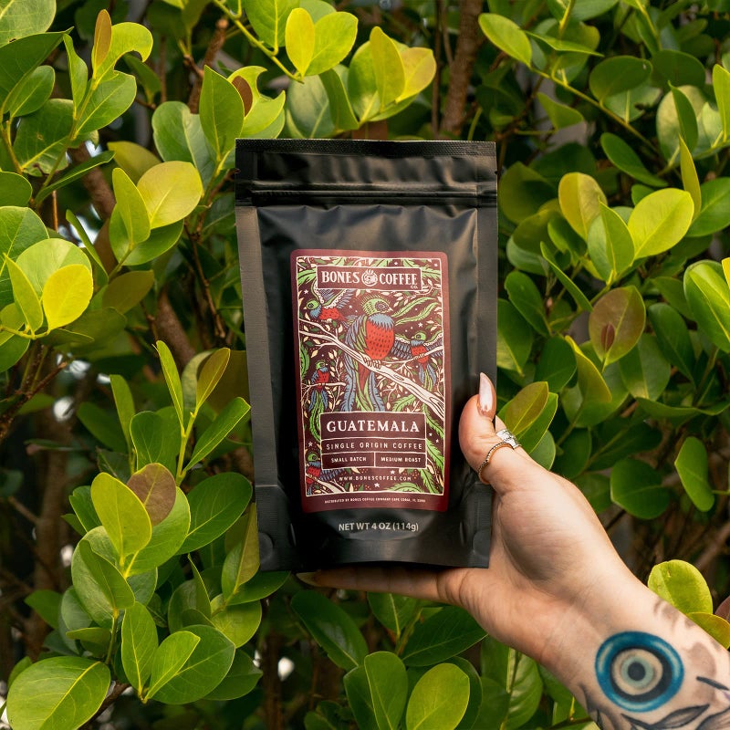 Bones Coffee Company NEW World Tour Sample Pack, Single-Origin Flavored Coffee Medium Roast Arabica Beans Specialty Coffee Gifts Compatible Auto Drip and French Press, 4 oz Pack of 5 Whole Bean - Image 5